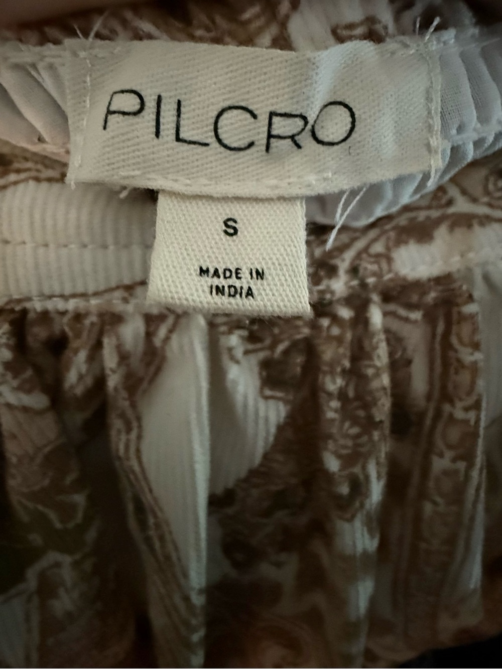 Pilcro Cream Mini Dress with Brown Paisley Print - Picture 4 of 4